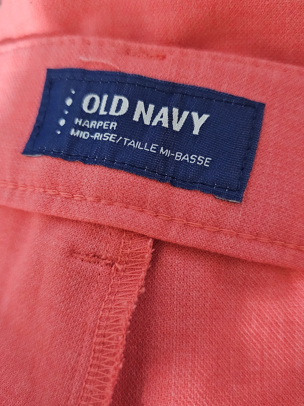3/$25 Old Navy Size 4 Harper Mid Rise Cropped Pants Pink Coral - Picture 3 of 4